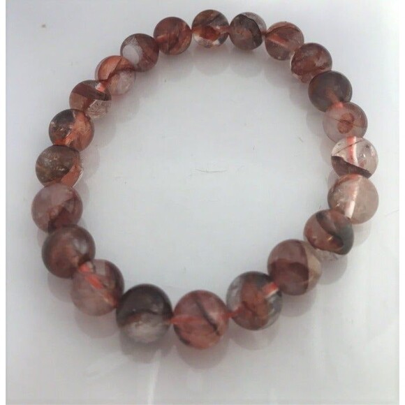 Fire Quartz Beaded Stretch Bracelet - 8mm - Picture 2 of 5